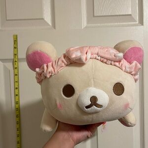 San-X Rilakkuma korilakkuma White Bear Plush (Pink Bow)